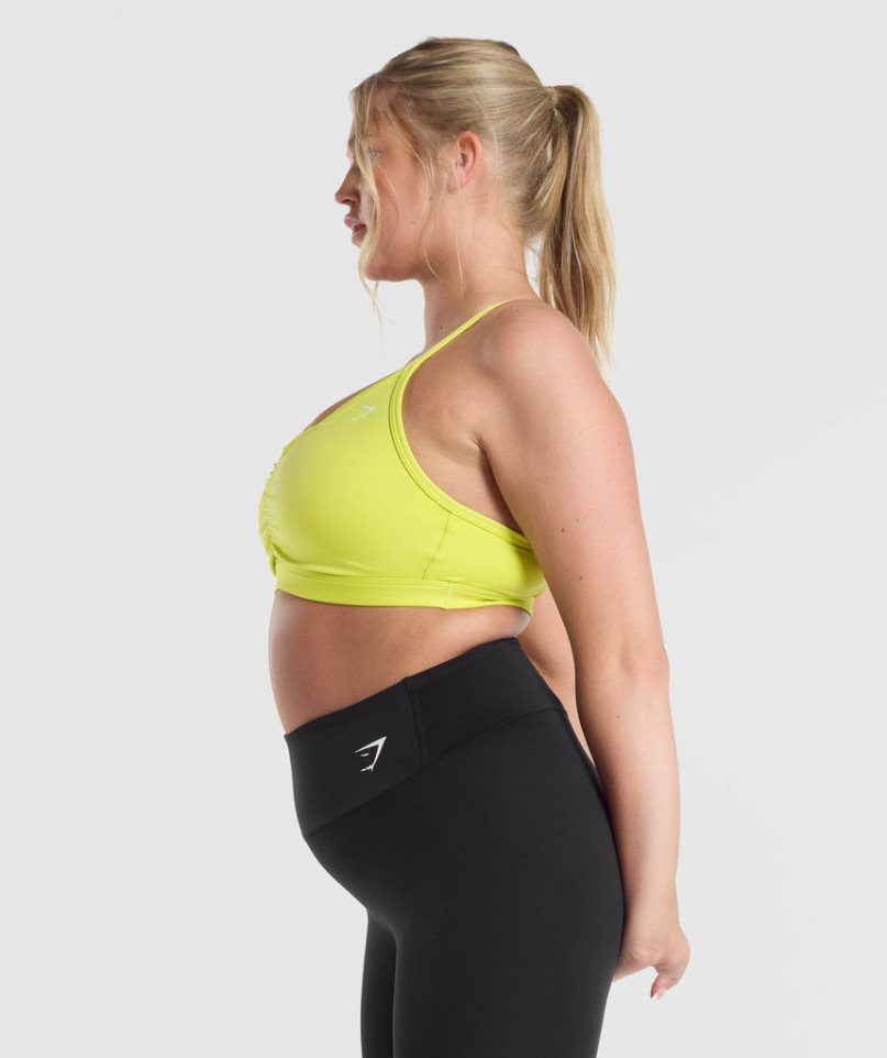 Staniki Sportowe Gymshark Ruched Damskie Żółte | PL 378ECV